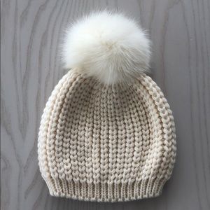 Sandro fox fur beanie hat